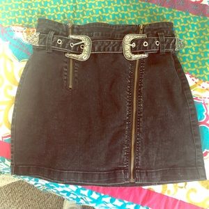 Denim Double Buckle skirt
